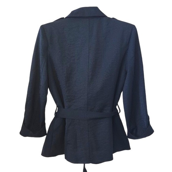 89th & Madison Women's Navy Utility Jacket Tie Waist Button Front Size M - Picture 5 of 7